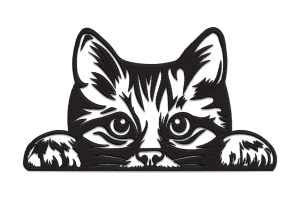 Adorable Black Cat Embroidery Design Free Download