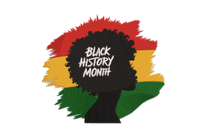 Black History Month Afro Silhouette Embroidery Design
