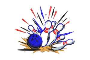 Vibrant Bowling Explosion Embroidery Design