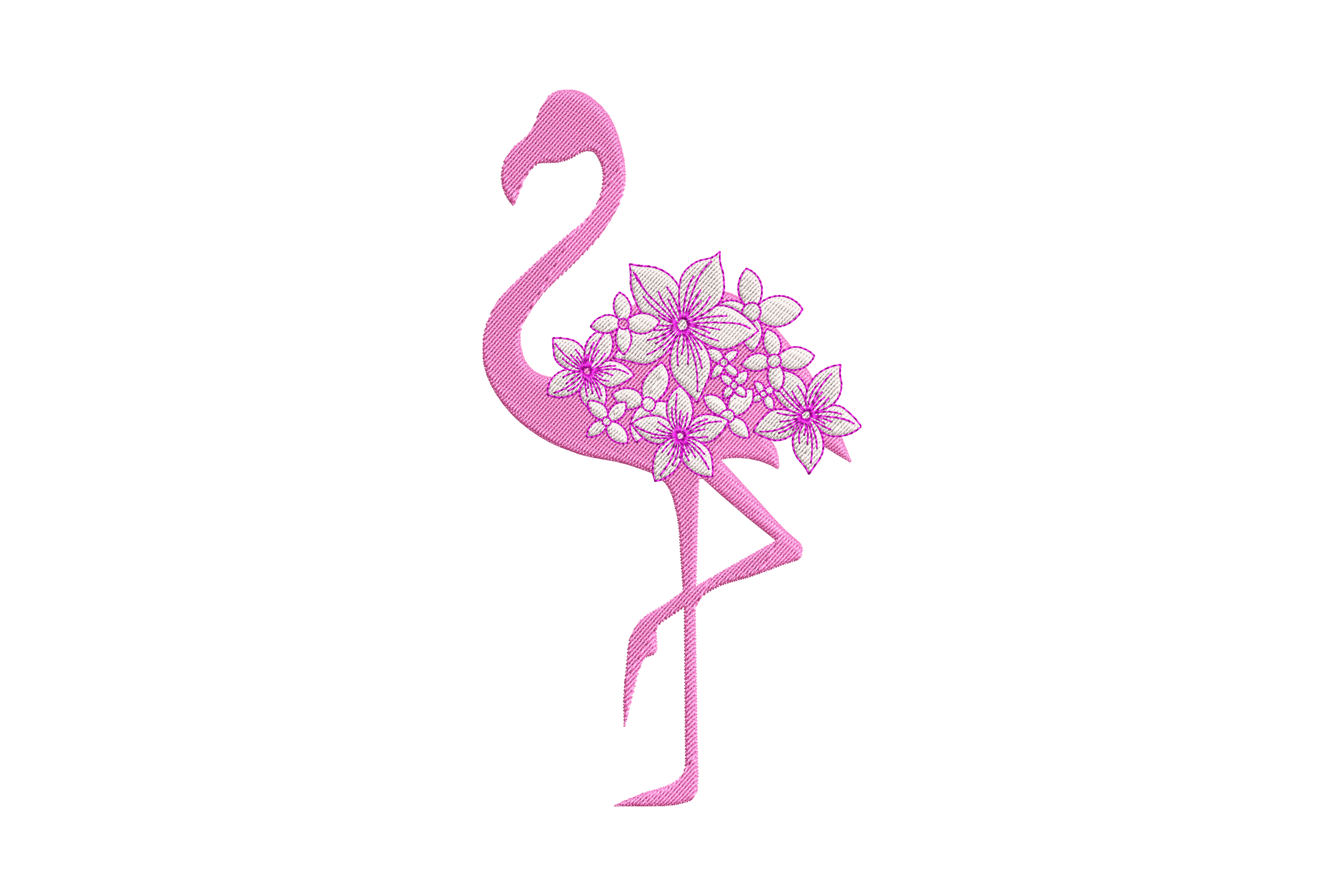 Floral Flamingo Embroidery Design Free Download