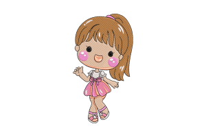 Free Cute Doll Girl Embroidery Design
