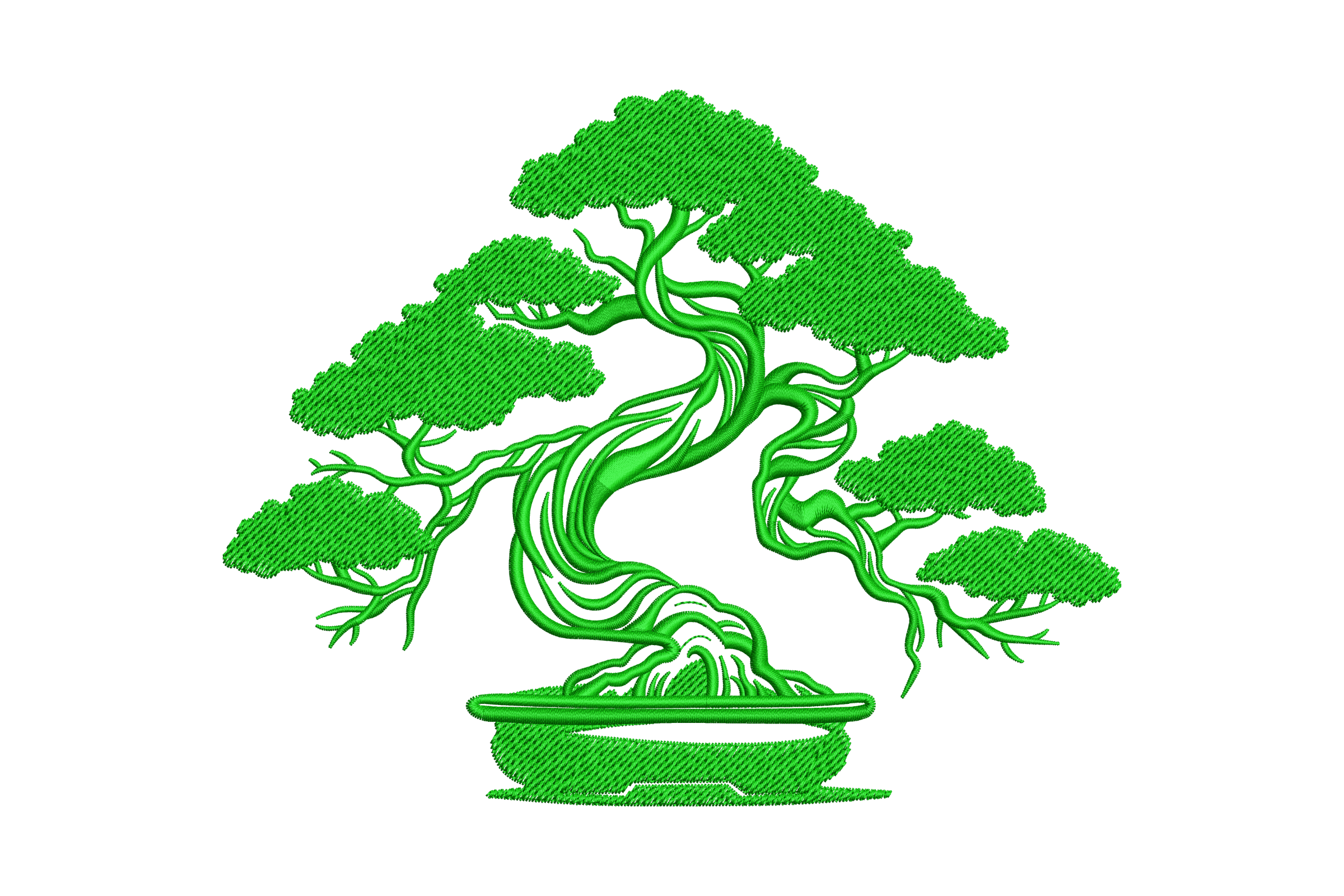Free Bonsai Tree Embroidery Design