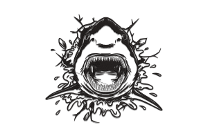 Shark Attack Embroidery Design