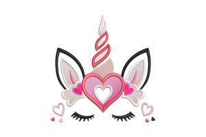 Heart Unicorn Embroidery Design Free Download
