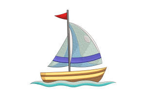 Free Sailboat Embroidery Design
