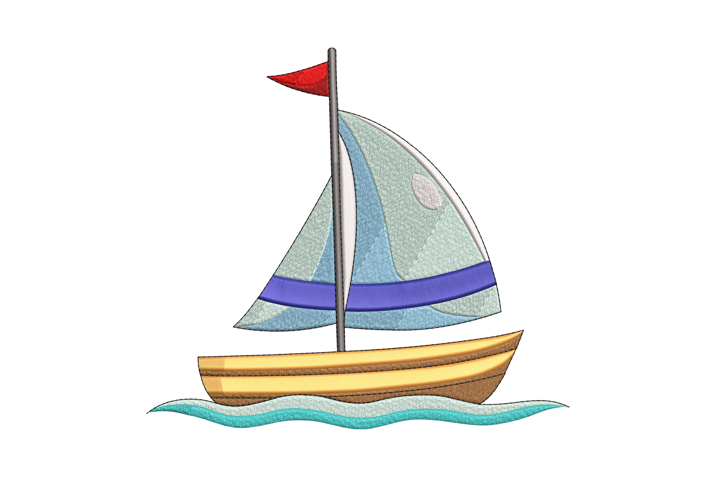 Free Sailboat Embroidery Design