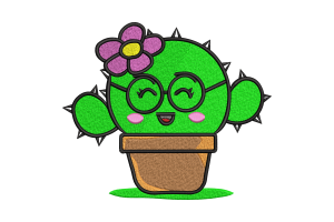 Charming Cactus Embroidery Design