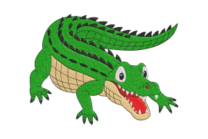 Playful Alligator Embroidery Design Free Download