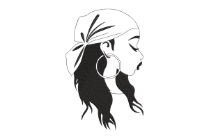 Free Black and White Portrait Embroidery Design
