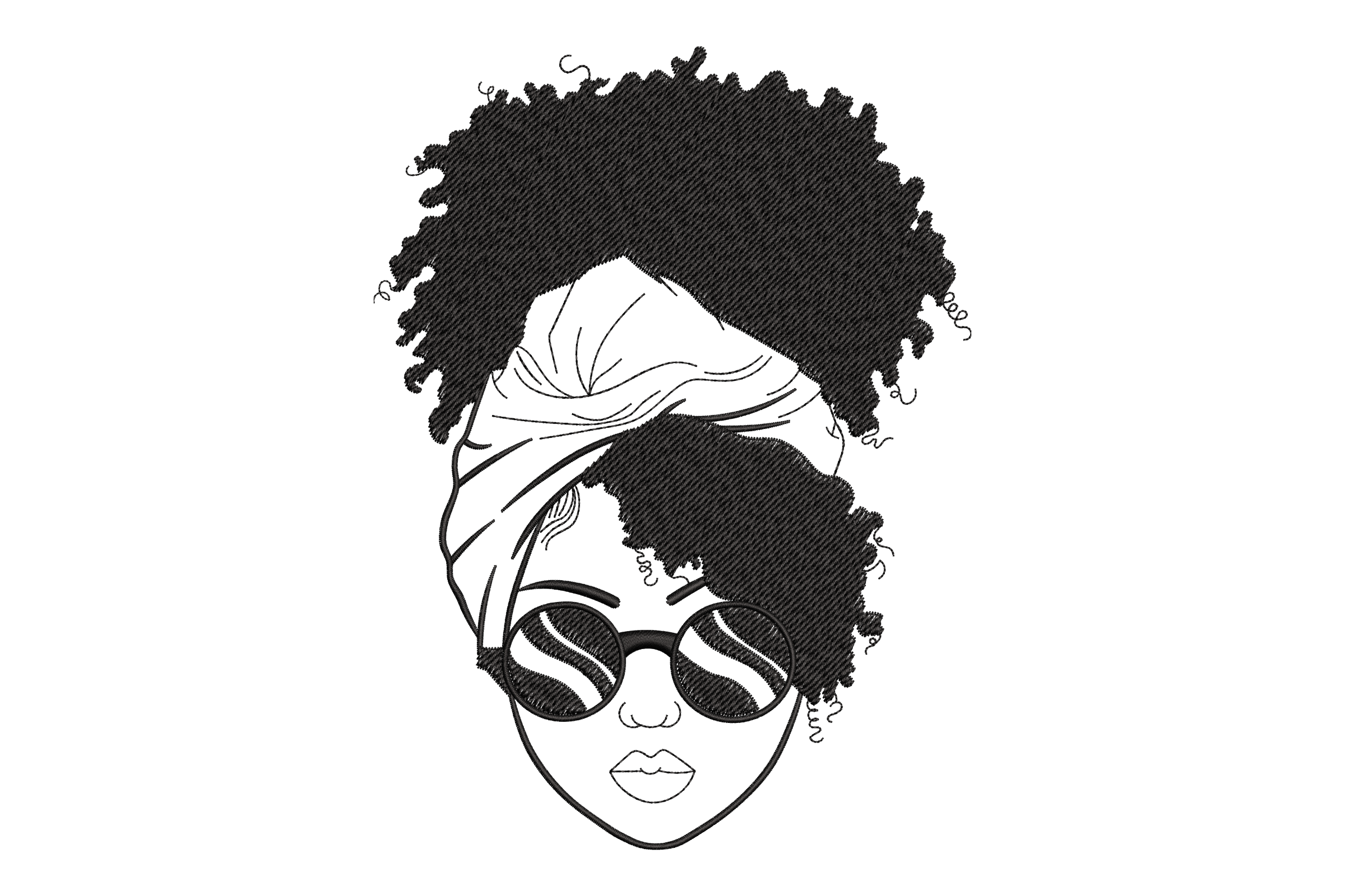 Free Afro Hair Woman Embroidery Design