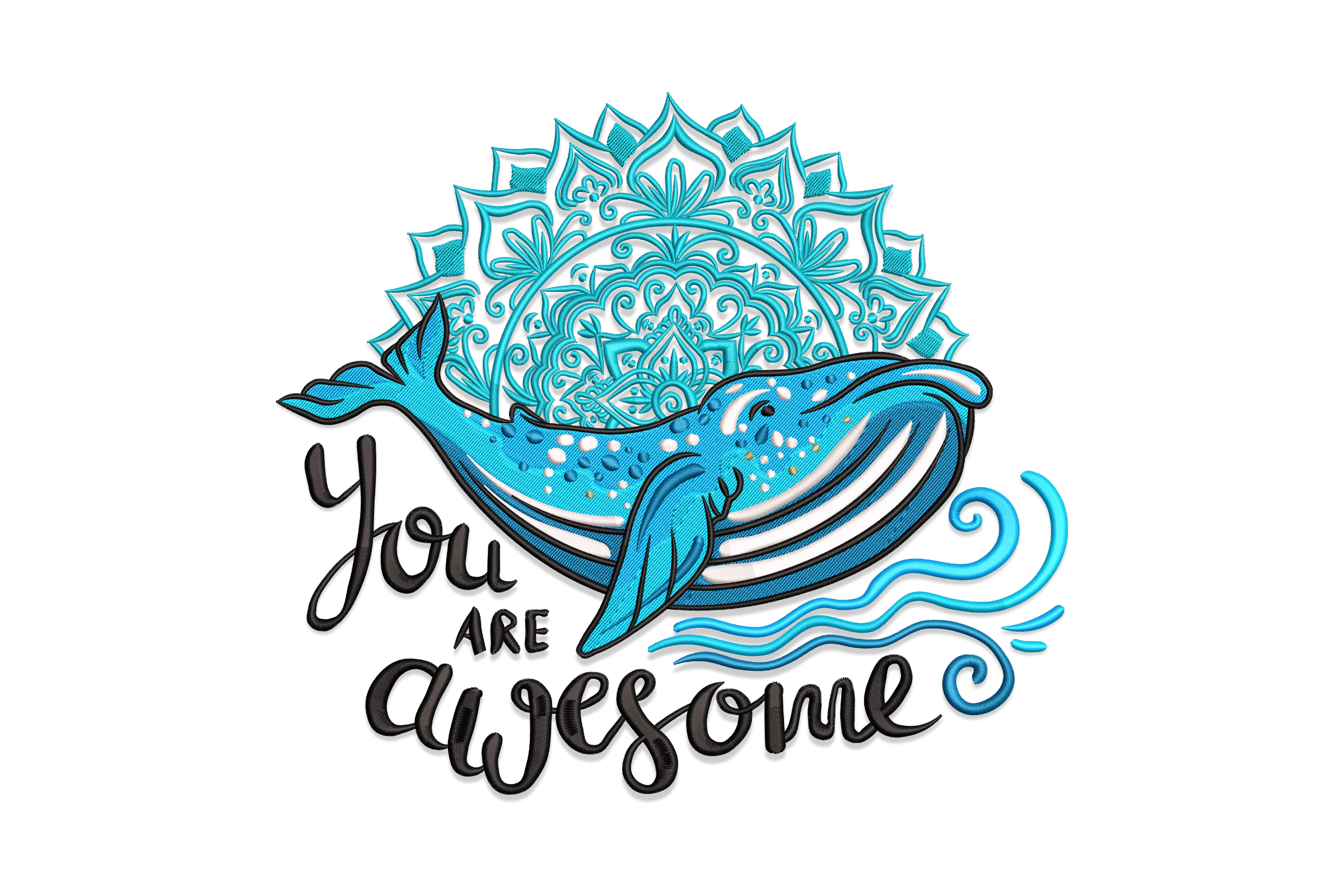 You Are Awesome Whale Embroidery Design Free Download