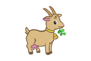 Cute Goat Embroidery Design