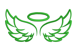 Green Angel Wings Embroidery Design Free Download