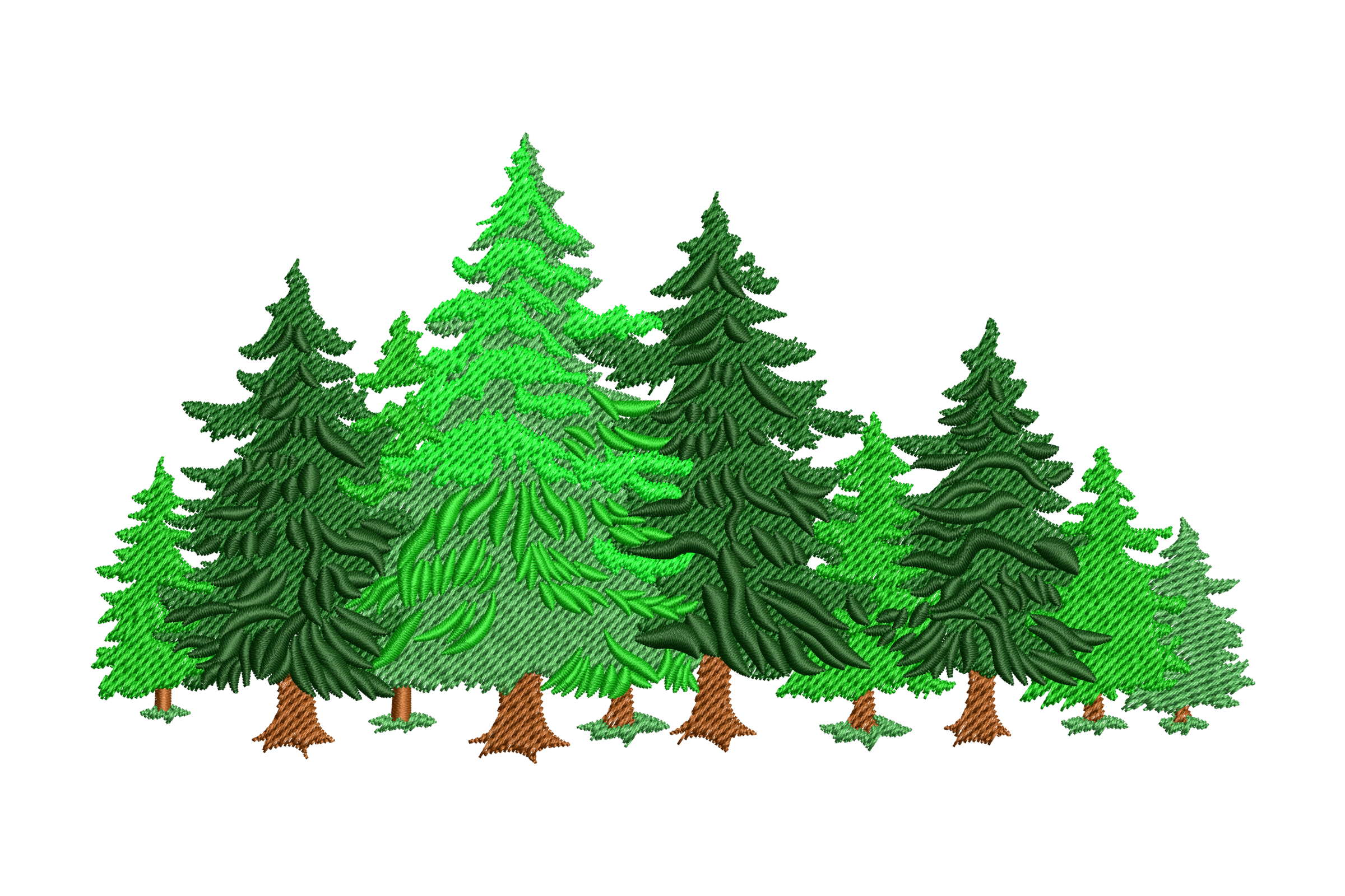 Free Forest Pine Trees Machine Embroidery Design