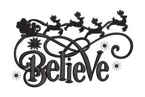 Believe Embroidery Design