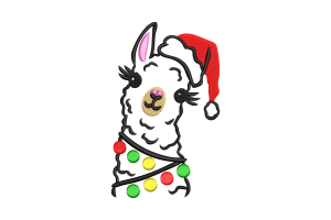 Llama Christmas Embroidery Design