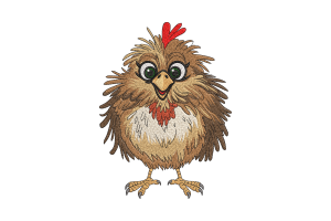 Fluffy Hen Embroidery Design