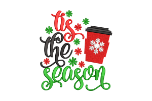 Free Christmas Coffee Cup Embroidery Design