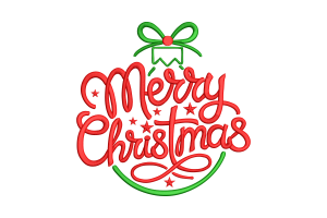 Merry Christmas Embroidery Design