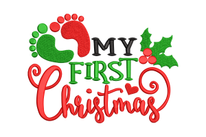 Free My First Christmas Embroidery Design