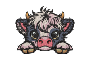Cute Cow Face Premium Embroidery Design