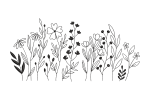 Line-Art Floral Embroidery Design