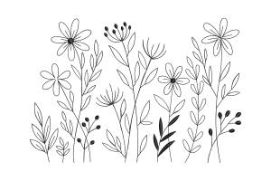 Stylish Floral Line Art Machine Embroidery Design