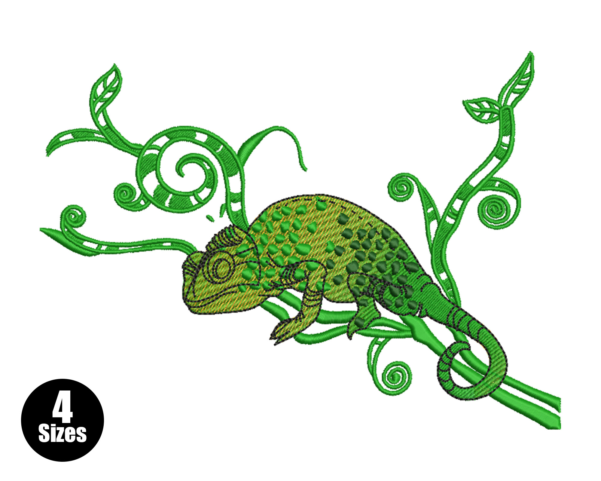 Lifelike Chameleon Embroidery Design Free Download