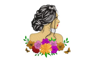Free Floral Lady Embroidery Design Download