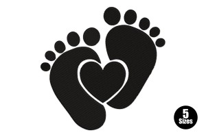 Baby Footprints Embroidery Design