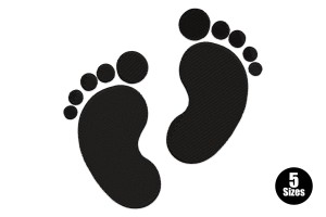 Baby Footprints Heart Machine Embroidery Design