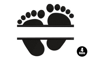 Baby Footprints Heart Machine Embroidery Design