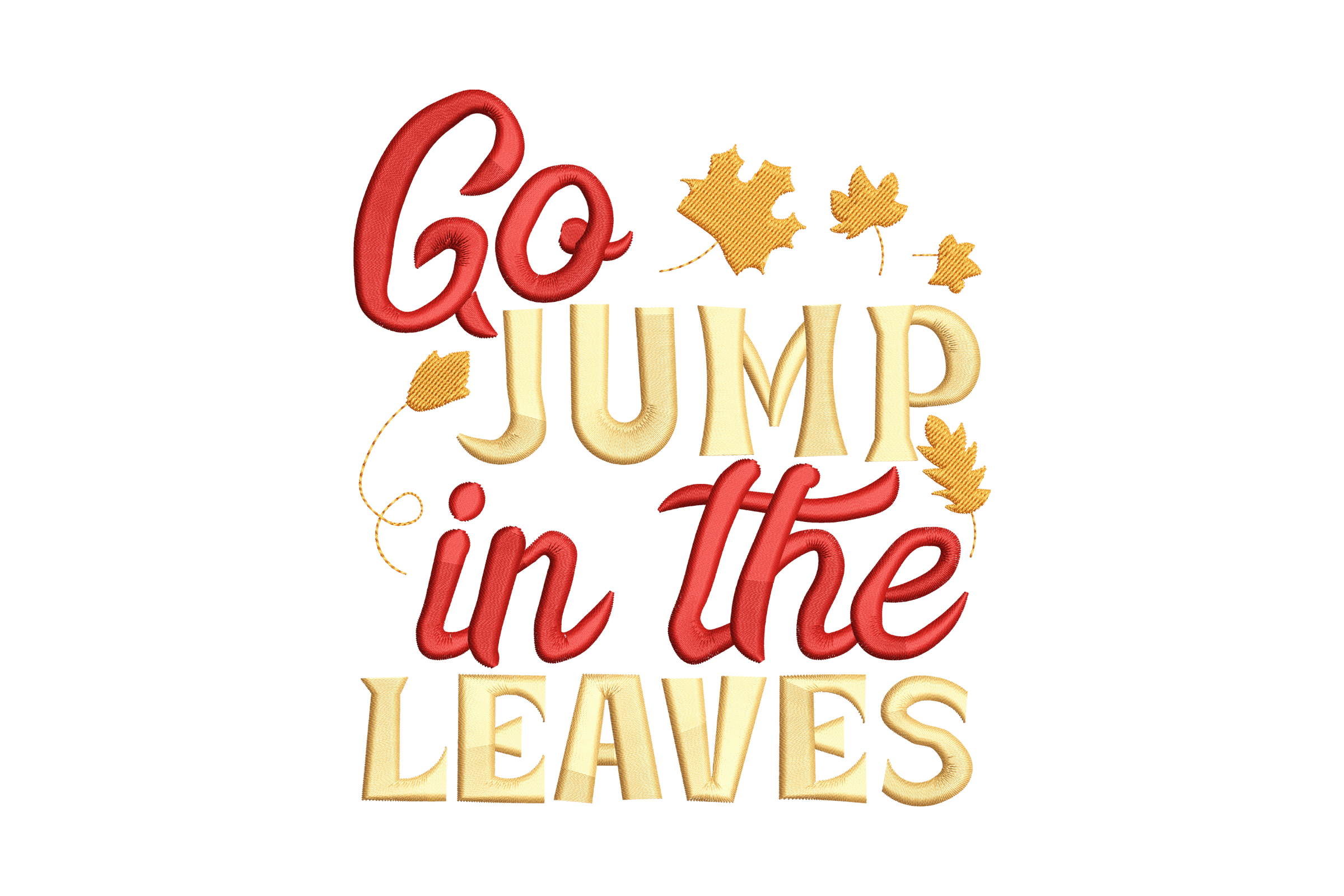 Go Jump in the Leaves Embroidery Design