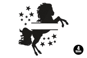 Horse with Stars Machine Embroidery Free Download