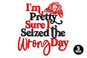 I'm Pretty Sure I Seized the Wrong Day Embroidery Design