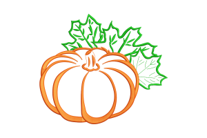 Premium Autumn Pumpkin Embroidery Design