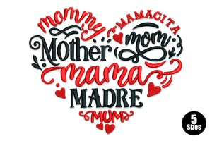 Mother's Heart Embroidery Design Download Free
