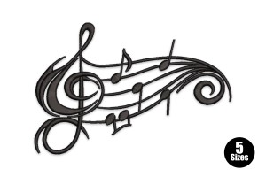 Free Musical Notes Machine Embroidery Design