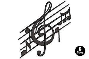 Free Music Notes Flow Embroidery Design