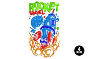 Rocket Adventure Machine Embroidery Design