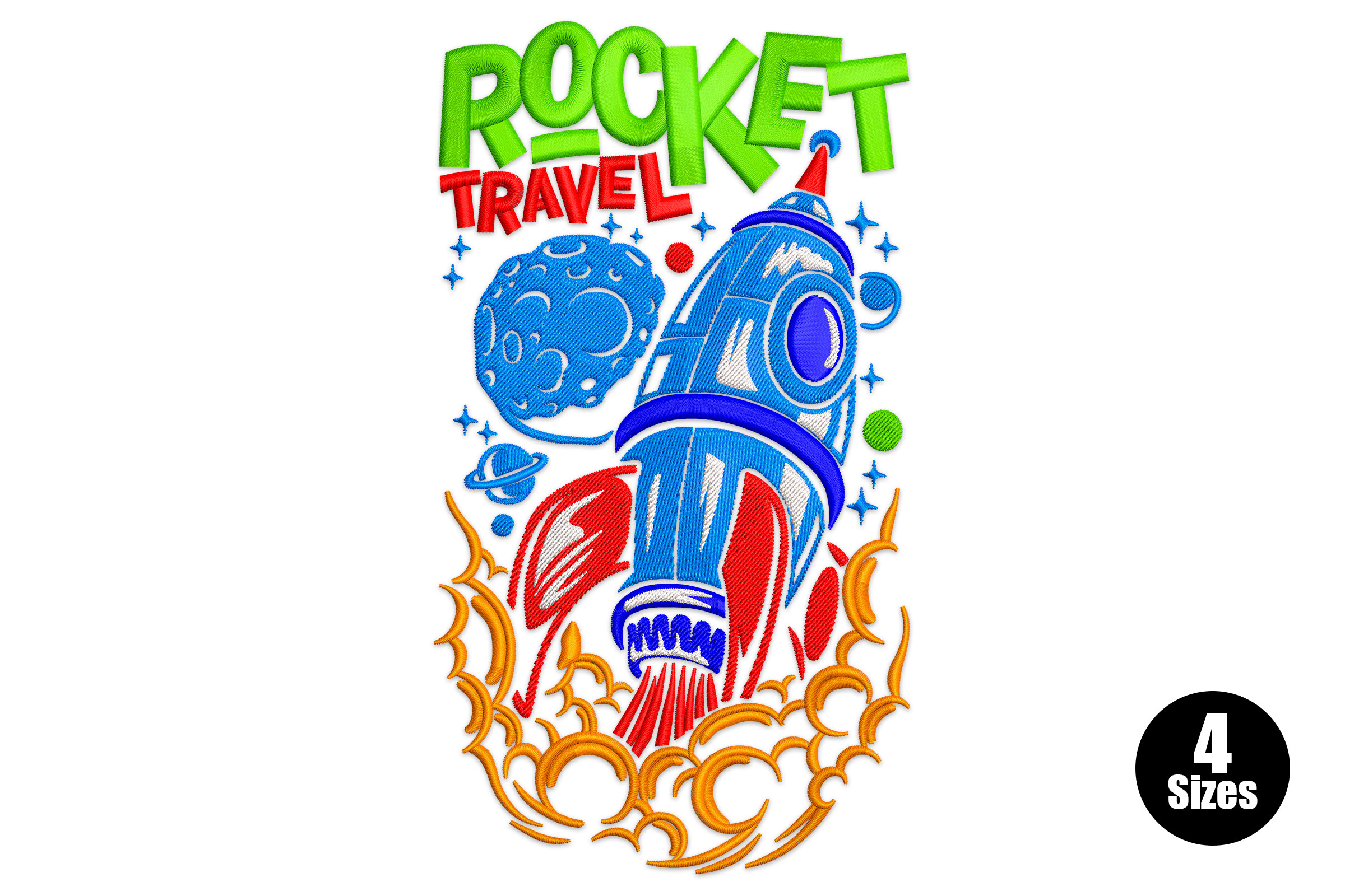 Rocket Adventure Machine Embroidery Design