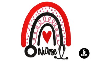 Nurse Rainbow Embroidery Design
