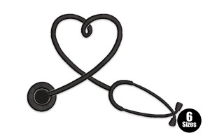Free Heart Stethoscope Embroidery Design