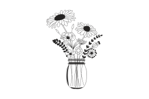 Daisy Mason Jar Embroidery Design