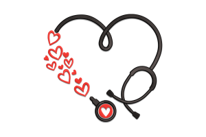 Heart Stethoscope Machine Embroidery Design