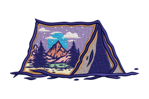 Free Nature Tent Embroidery Design