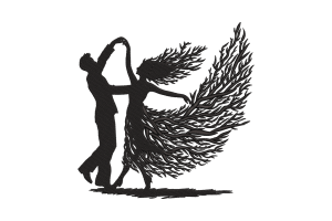 Dancing Couple Embroidery Design