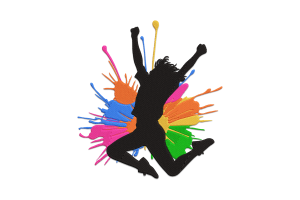 Jumping Silhouette Machine Embroidery Design