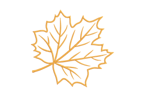Outline Maple Leaf Machine Embroidery Design