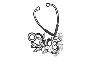 Free Stethoscope Floral Embroidery Design